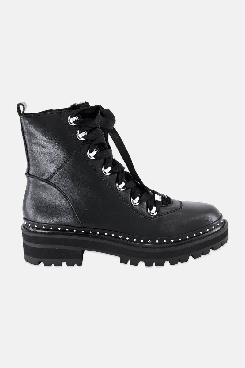 STEVE MADDEN Women Rainier Lace Up Ankle Boots, Black - Image 2